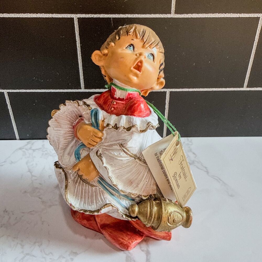 VTG 1987 Fontanini Altar Boy Incense Figurine Roman Italy